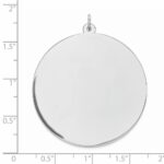 Sterling Silver Rhod-plated Eng. Rnd Polish Front/Satin Back Disc Charm - Image 3