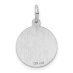 Sterling Silver Rhod-plated Eng. Rnd Polish Front/Back Disc Charm - Image 4