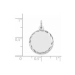 Sterling Silver Rhod-plated Eng. Rnd Polish Front/Back Disc Charm - Image 2