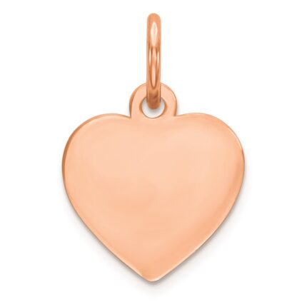 Sterling Silver RG Plated Engraveable Heart Polished Front/Satin Back Disc