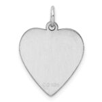 SS Rh-plt Engraveable Heart Polished Front/Satin Back Disc Charm - Image 4