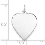 Sterling Silver Rh-plt Engraveable Heart Polished Front/Back Disc Charm - Image 3