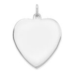 Sterling Silver RG Plated Eng. Heart Polish Front/Satin Back Disc Charm
