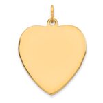 Sterling Silver GP Engraveable Heart Polished Disc Charm