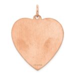 Sterling Silver RG Plated Eng. Heart Polish Front/Satin Back Disc Charm - Image 2