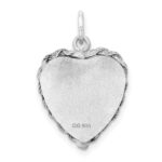 SS Rh-plt Engraveable Heart Polished Front/Satin Back Disc Charm - Image 4