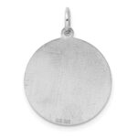 SS Rh-plt Engraveable Round Polished Front/Satin Back Disc Charm - Image 4