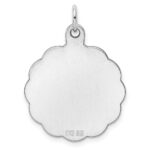 Sterling Silver Rh-plt Engraveable Polished Front/Satin Back Disc Charm - Image 4