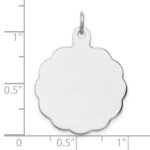 Sterling Silver Rh-plt Engraveable Polished Front/Satin Back Disc Charm - Image 3