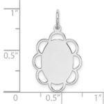 Sterling Silver Rh-plt Engraveable Polished Front/Satin Back Disc Charm - Image 3