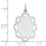 Sterling Silver Rh-plt Engraveable Polished Front/Satin Back Disc Charm - Image 3