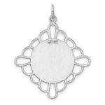 Sterling Silver Rh-plt Engraveable Polished Front/Satin Back Disc Charm - Image 4
