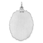 Sterling Silver Rh-plt Engraveable Polished Front/Satin Back Disc Charm - Image 3