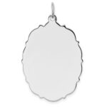Sterling Silver Rh-plt Engraveable Polished Front/Satin Back Disc Charm
