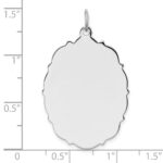 Sterling Silver Rh-plt Engraveable Polished Front/Satin Back Disc Charm - Image 3