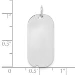 SS Rh-plt Engraveable Dog Tag Polished Front/Satin Back Disc Charm - Image 3