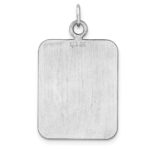 Sterl Silver Rh-plt Engraveable Rectangle Polished Front/Back Disc Charm - Image 4