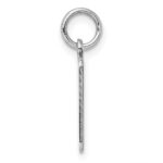 SS Rh-plt Engraveable Rectangle Polished Front/Satin Back Disc Charm - Image 2