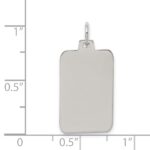 Sterling Silver Rhod.-plated Eng. Rect. Polish Front/Satin Back Disc Charm - Image 3