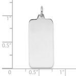 Sterling Silver Rhod-plate Eng. Rect. Polish Front/Satin Back Disc Charm - Image 3