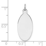 Sterl Silver Rh-plt Engraveable Oval Polished Front/Satin Back Disc Charm - Image 3