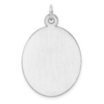 Sterling Silver Rhod-plate Eng. Oval Polish Front/Back Disc Charm - Image 4