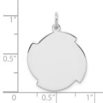 Sterling Silver Rhodium-plated Engraveable Disc Charm - Image 3