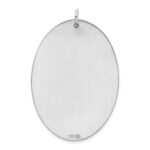 Sterl Silver Rh-plt Engraveable Oval Polished Front/Satin Back Disc Charm - Image 5