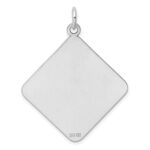 Sterling Silver Rh-plt Engraveable Polished Front/Satin Back Disc Charm - Image 6