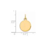 Sterling Silver GP Engraveable Round Polished Disc Charm - Image 2