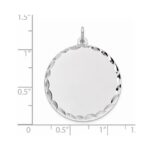 Sterling Silver Rhod-plated Eng. Rnd Polish Front/Satin Back Disc Charm - Image 4