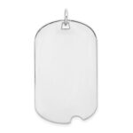Sterling Silver Rhodium-plated Engraveable Dog Tag Disc Charm
