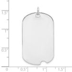 Sterling Silver Rhodium-plated Engraveable Dog Tag Disc Charm - Image 3