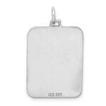 Sterling Silver Rhod-plate Eng. Rect. Polish Front/Satin Back Disc Charm - Image 6
