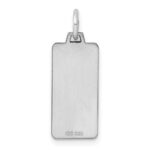 Sterling Silver Rhod-plate Eng. Rect. Polish Front/Satin Back Disc Charm - Image 5