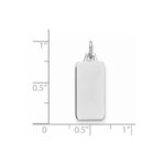 Sterling Silver Rhod-plate Eng. Rect. Polish Front/Satin Back Disc Charm - Image 2