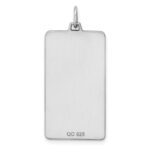 Sterling Silver Rhod-plate Eng. Rect. Polish Front/Satin Back Disc Charm - Image 6