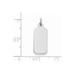 Sterling Silver Rhod-plate Eng. Rect. Polish Front/Satin Back Disc Charm - Image 4