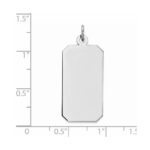 Sterling Silver Rhod-plate Eng. Rect. Polish Front/Satin Back Disc Charm - Image 2