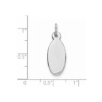 Sterling Silver Rhod-plate Eng. Oval Polish Front/Satin Back Disc Charm - Image 4