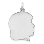 Sterling Silver Rhod-plate Eng. Girl Polished Front/Satin Back Disc Charm - Image 4