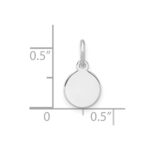Sterling Silver Rh-plt Engraveable Round Polished Front/Back Disc Charm - Image 3