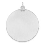 Sterling Silver Rhod-plated Eng. Rnd Polish Front/Satin Back Disc Charm - Image 3