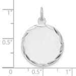 Sterling Silver Rhod-plated Eng. Rnd Polish Front/Back Disc Charm - Image 3