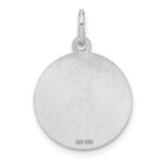 Sterling Silver Rhod-plated Eng. Rnd Polish Front/Satin Back Disc Charm - Image 3