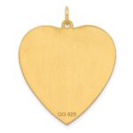 Sterling Silver GP Engraveable Heart Polished Disc Charm - Image 3