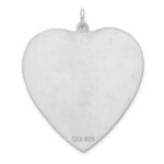 SS Rh-plt Engraveable Heart Polished Front/Satin Back Disc Charm - Image 2