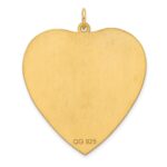 Sterling Silver GP Engraveable Heart Polished Disc Charm - Image 3