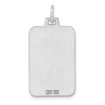 Sterling Silver Rhod.-plated Eng. Rect. Polish Front/Satin Back Disc Charm - Image 2
