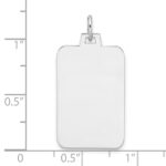 Sterling Silver Rhod.-plated Eng. Rect. Polish Front/Back Disc Charm - Image 3